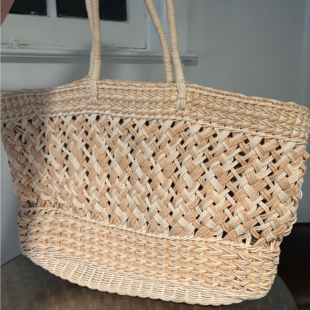 Target Natural Woven Straw Tote Bag - Cream